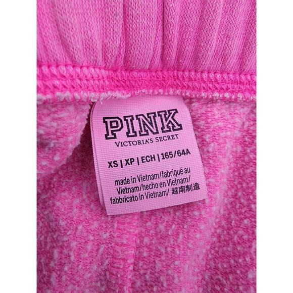 Victorias Secret Pink Sweat Shorts SZ XS Pink Drawstring Pockets Logo Y2K - Picture 5 of 7